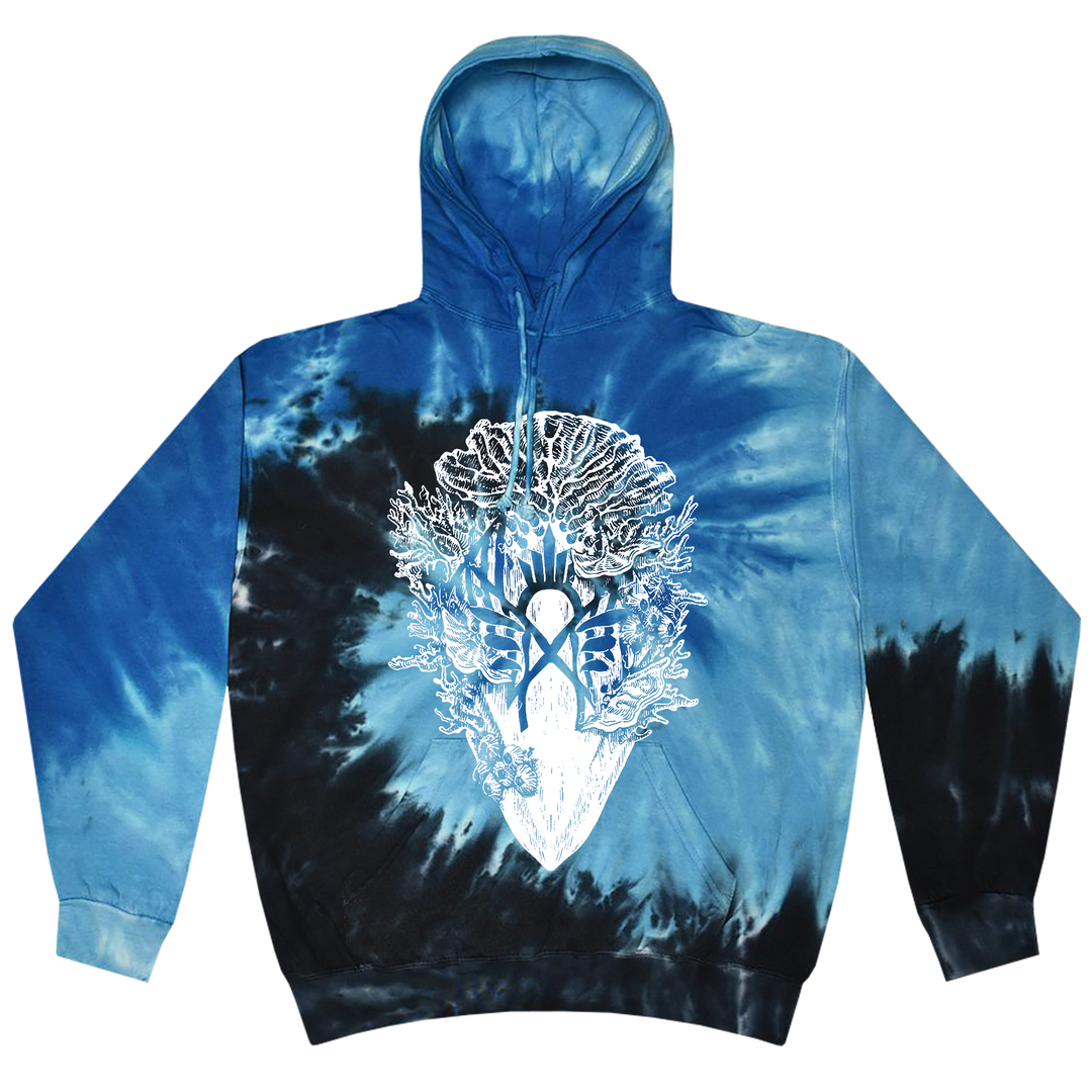 Coral Mask Tie-Dye Hoodie