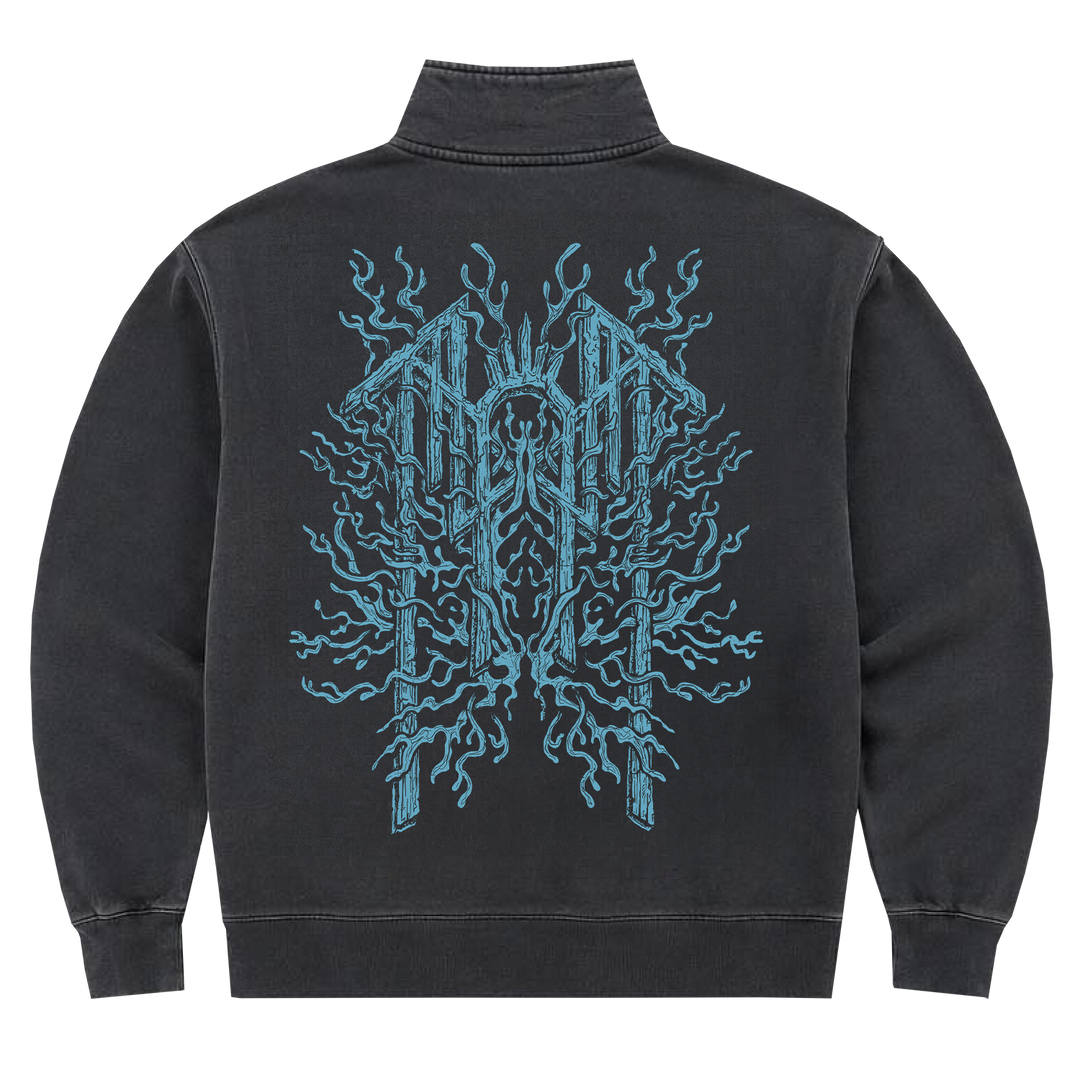 Coral Emblem Half Zip Sweatshirt