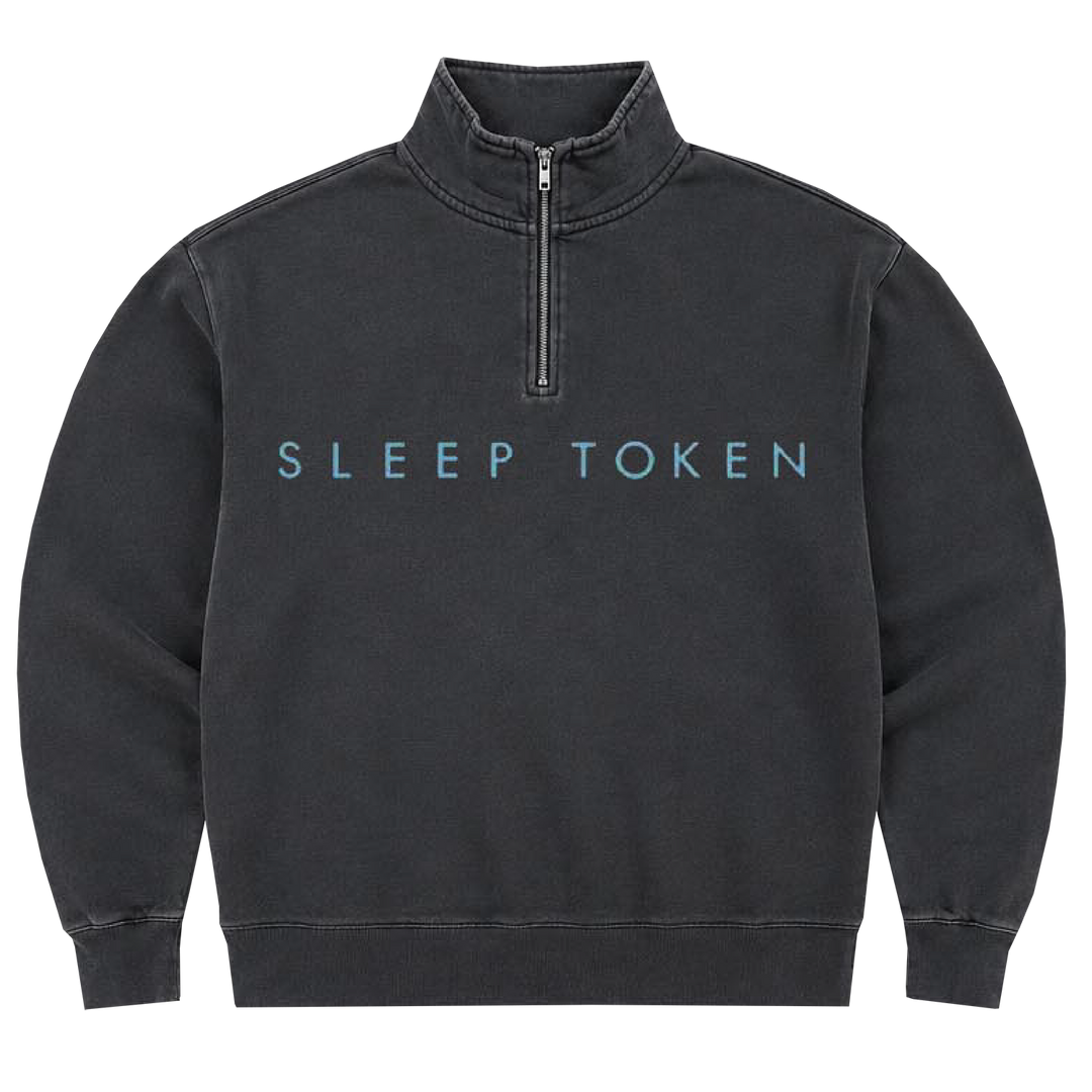 Coral Emblem Half Zip Sweatshirt
