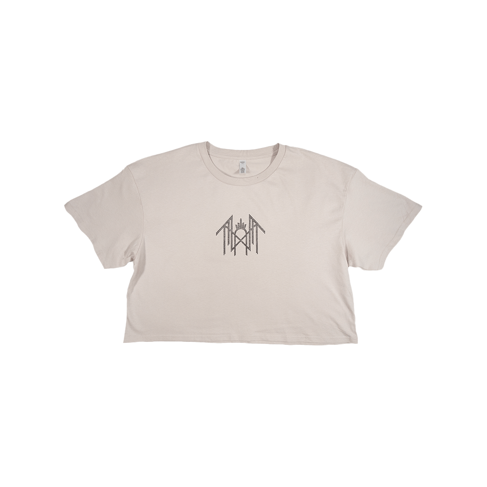 Diamonte Emblem Crop - Bone